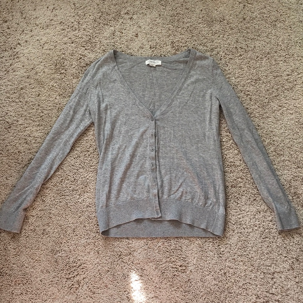 Forever 21 Button Up Gray Cardigan